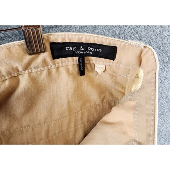 Rag & Bone Standard Chino Pants Men's 36 Sand Side Pockets Button Zip Closure
